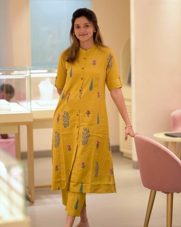 Mustard Bloom Printed Cord Set