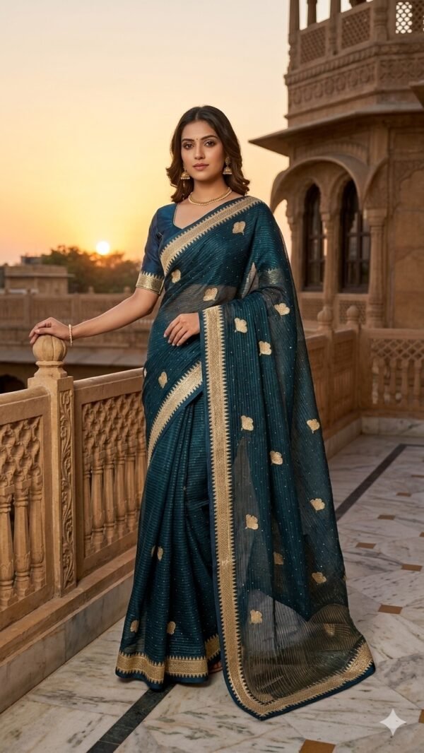 Elegant Gold-Zari Soft Georgette Saree Collection